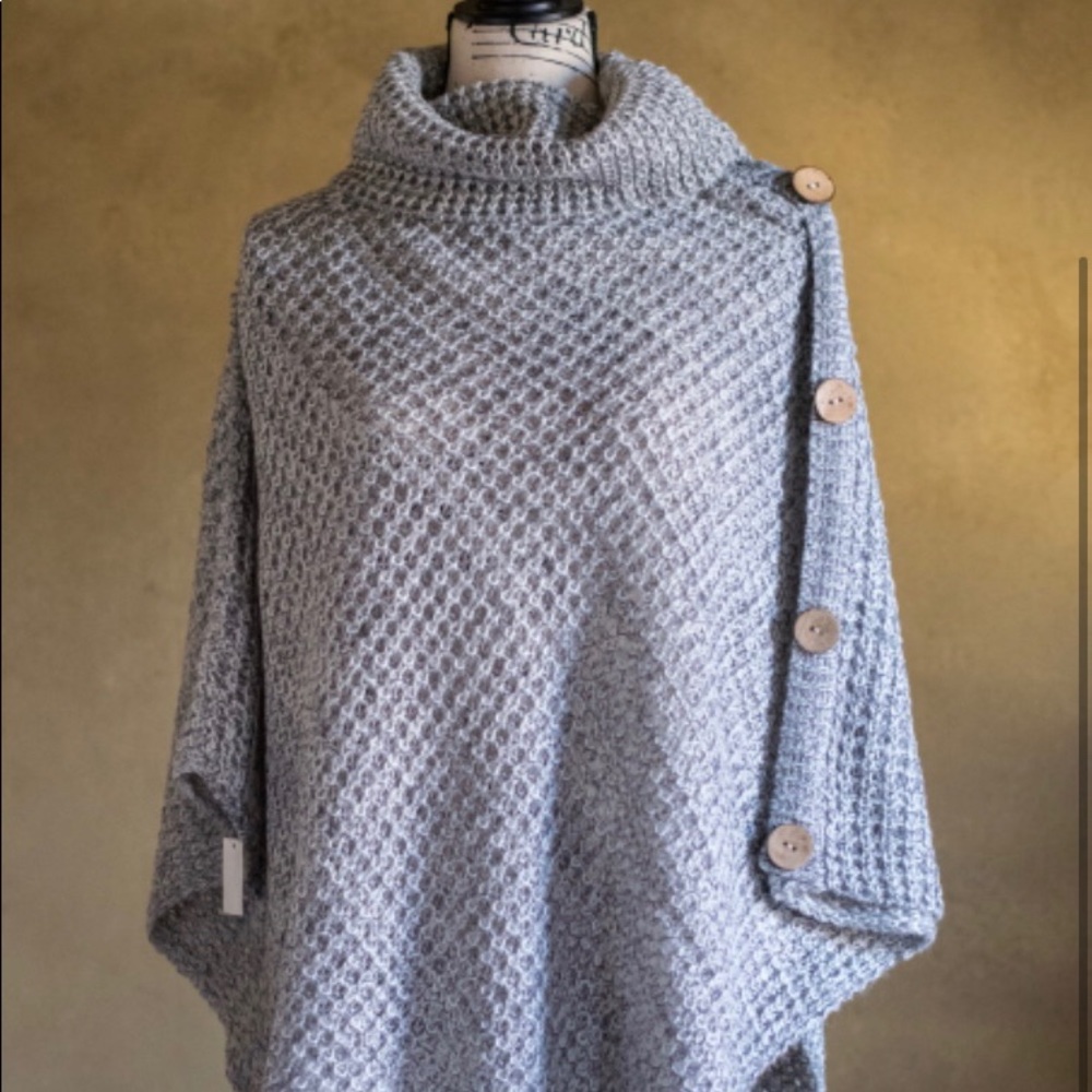 Light Grey Knit poncho